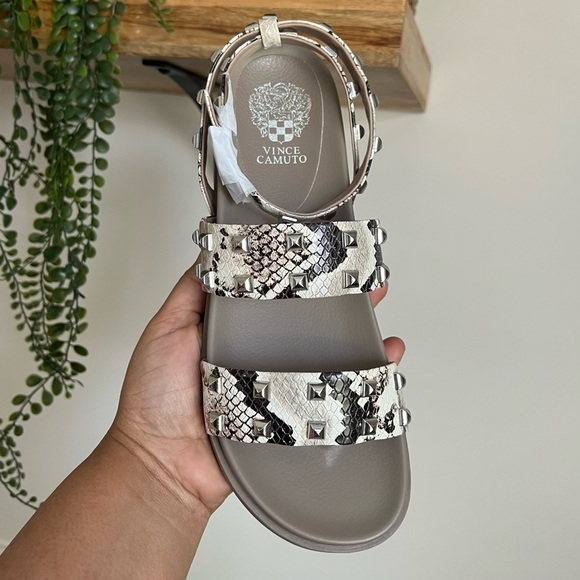 Vince Camuto Pealan Leather Studded Sandals - Picture 3 of 5